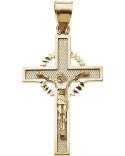 Celtic Crucifix 14k Yellow Gold Pendant (24.5X15.5MM)