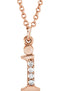 Diamond Initial 'i' Lowercase Alphabet Letter 14k Rose Gold Pendant Necklace, 16" (.025 Ctw GH, I1)