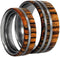 Amazon Rosewood, Titanium Pinstripes Ring, Couples Wedding Band Set, M11-F7.5