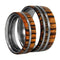 Amazon Rosewood, Titanium Pinstripes Ring, Couples Wedding Band Set, M11.5-F6