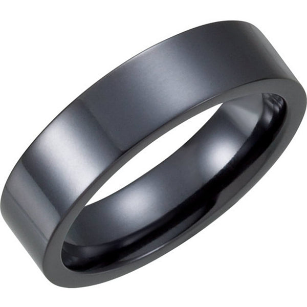 Black Titanium 6mm Flat Comfort Fit Band