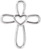 Open Heart Cross Rhodium-Plated 14k White Gold Pendent (20.35X4.25 MM)