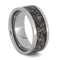 Dark Tone Deer Antler Inlay 9mm Comfort-Fit Titanium Ring