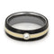 Diamond, 14k Yellow Gold, Buckeye Burl 6mm Comfort-Fit Titanium Wedding Band