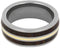 Dinosaur Bone, 14k Yellow Gold 8mm Comfort-Fit Titanium Wedding Band, Size 5.25