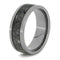 Deer Antler Inlay, Light Tone Titanium 8mm Comfort-Fit Ring