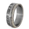 Gibeon Meteorite, Deer Antler 5.5mm Comfort-Fit Matte Titanium Band, Size 12.75