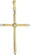 Diamond Petite Cross 14k Yellow Gold Pendant (.1 Ctw, G-H Color, SI1 Clarity)