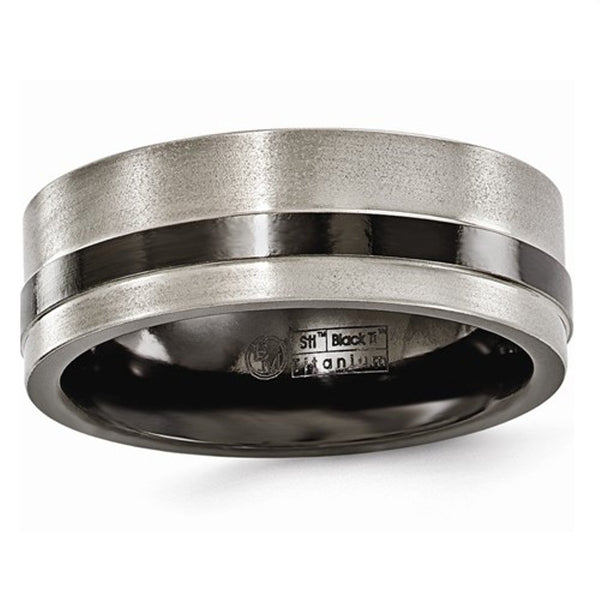 Black Ti Collection 8mm Flat Profile Titanium Band