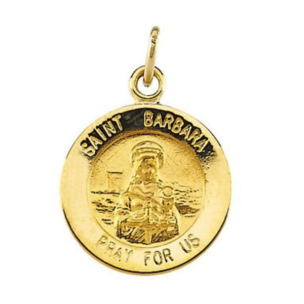 14k Yellow Gold St. Barbara Medal (14.75 MM)