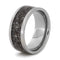 Dark Tone Deer Antler Inlay 9mm Comfort-Fit Titanium Ring