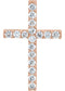 Diamond Petite Cross 14k Rose Gold Pendant (.625 Ctw, G-H Color, I1 Clarity)