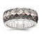 Edward Mirell Sterling Silver and Titanium Inlay with 14k Rose Stripe 10mm Wedding Band