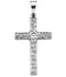 Engraved Cross 14k White Gold Pendant