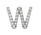 Rhodium-Plated 14k White Gold Diamond Letter 'W' Initial Stud Earring (Single Earring) (.08 Ctw, GH Color, I1 Clarity)