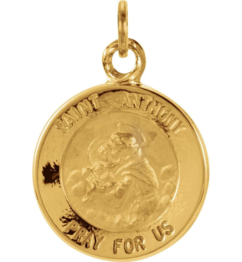 14k Yellow Gold St. Anthony Medal (25 MM)