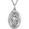 Sterling Silver St. Jude Thaddeus Oval Medal Necklace, 24" (25.5x17.75MM)