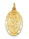 24k Gold-Plated Sterling Silver St. Christopher Medal (30X16MM)