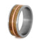 Birds Eye Maple with Copper Inlay 8mm Comfort-Fit Brushed Titanium Wedding Band