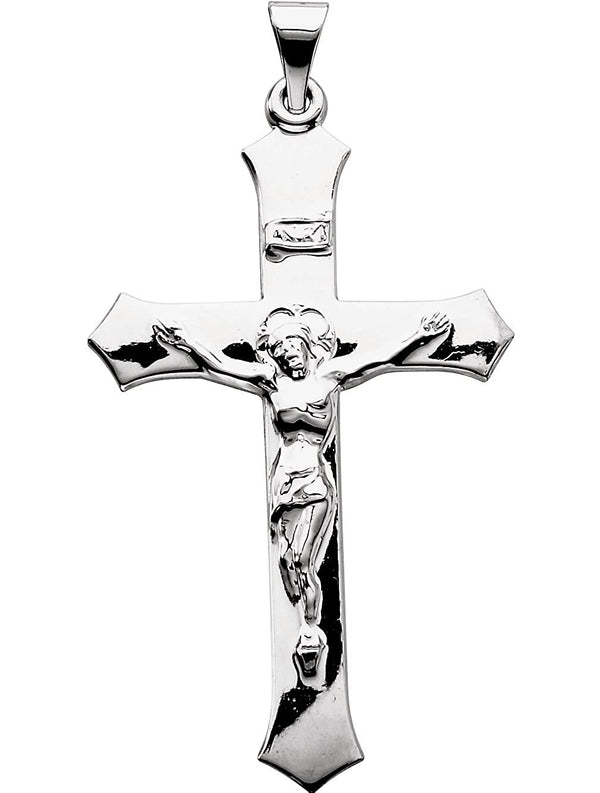 Passion Crucifix Rhodium-Plated 14k White Gold Pendant (39X25.5MM)