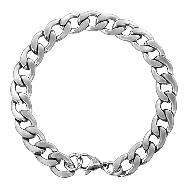 Men's Stainless Steel Curb Bracelet, 8.5"