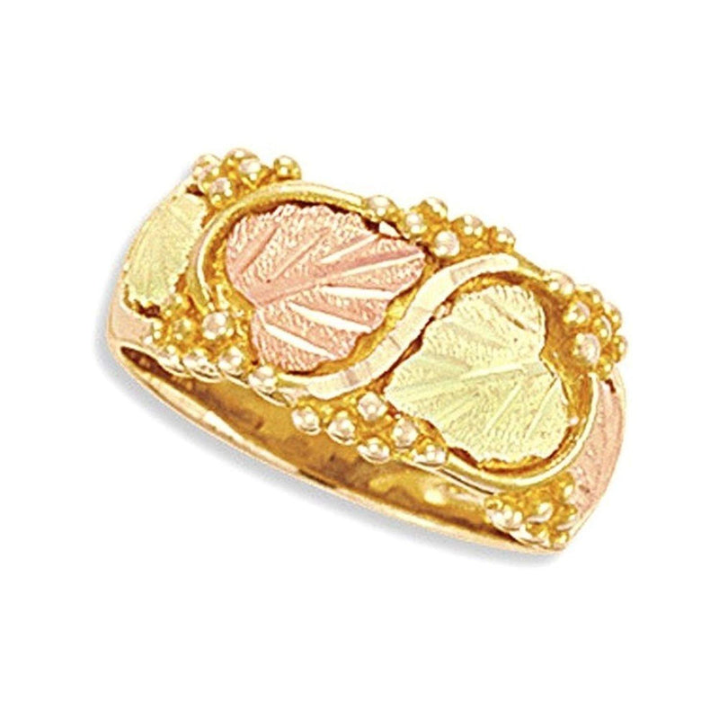 Women's Diamond-Cut Wedding Ring, 10k Yellow Gold, 12k Green and Rose Gold Black Hills Gold Motif