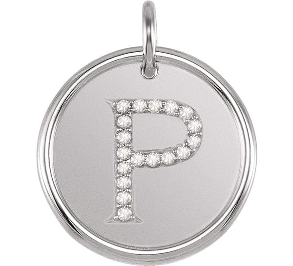 Diamond Initial "P" Necklace, Sterling Silver, 18" (0.1 Ctw, G-H Color, I1 Clarity)