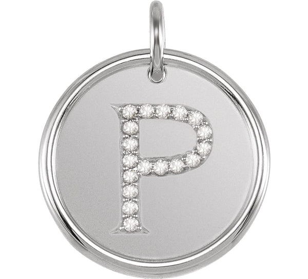Diamond Initial "P" Pendant, Sterling Silver (0.1 Ctw, G-H Color, I1 Clarity)
