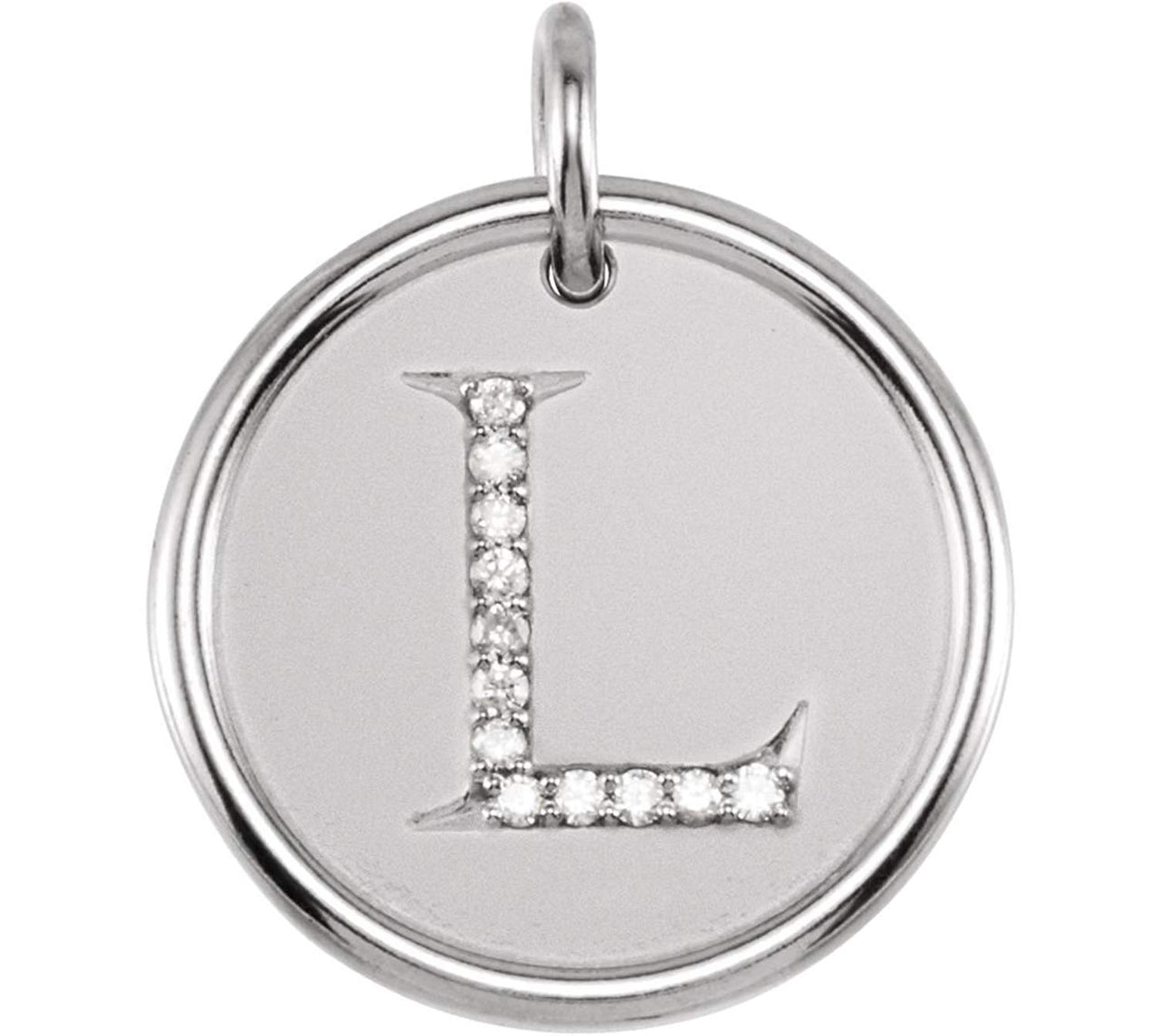 Diamond Initial "L" Pendant, Sterling Silver (.06 Ctw, Color G-H, Clarity I1)