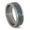 Turquoise, 14k Yellow Gold 8mm Comfort-Fit Interchangeable Matte Titanium Ring