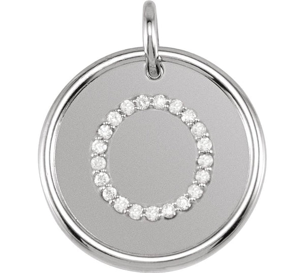 Diamond Initial "O" Pendant, Sterling Silver (0.1 Ctw, Color GH, Clarity I1)