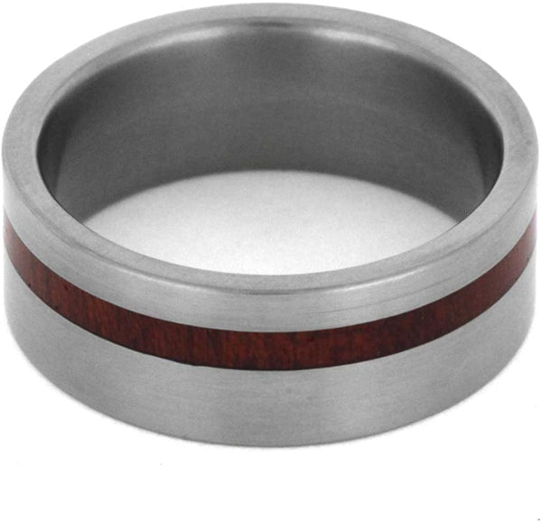 Matte Titanium 8mm Comfort-Fit Bloodwood Band and Sizing Ring, Size, 9