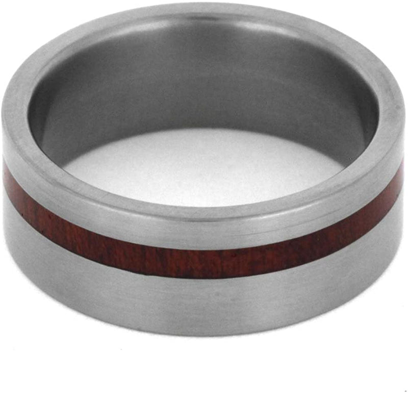 Matte Titanium 8mm Comfort-Fit Bloodwood Band and Sizing Ring, Size, 9