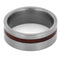 Matte Titanium 8mm Comfort-Fit Bloodwood Band