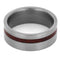 Bloodwood Inlay 8mm Comfort Fit Matte Titanium Wedding Band, Size 10