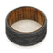 Wave Pattern Sandblasted Titanium 9mm Comfort-Fit Oak Wood Band