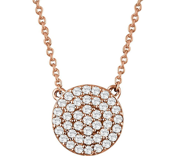 Round Diamond Pendant Necklace in 14k Rose Gold, 18" (.33 Cttw)