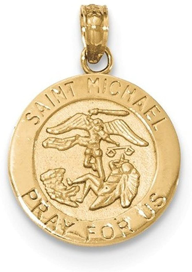 14k Yellow Gold Saint Michael Medal Pendant