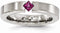 Edward Mirell Brushed Titanium Rhodolite Garnet 4mm Wedding Band, Size 6