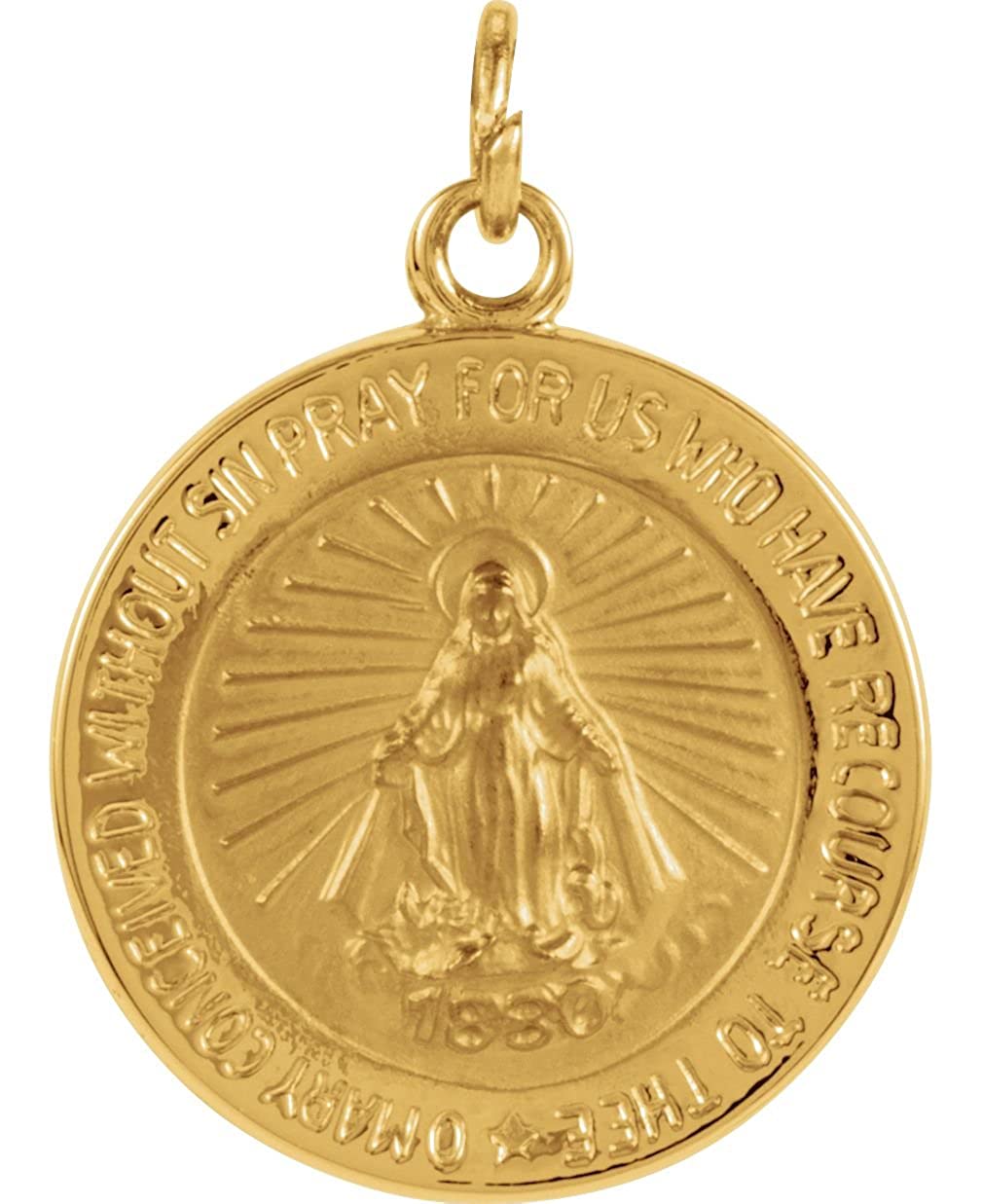 14k Yellow Gold Miraculous Medal (14.75 MM)