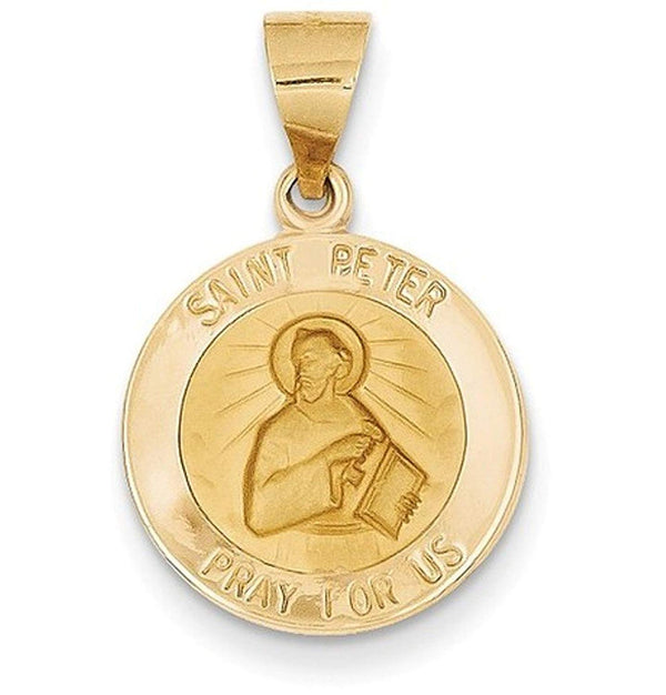 14k Yellow Gold St. Peter Medal Pendant (18X16MM)