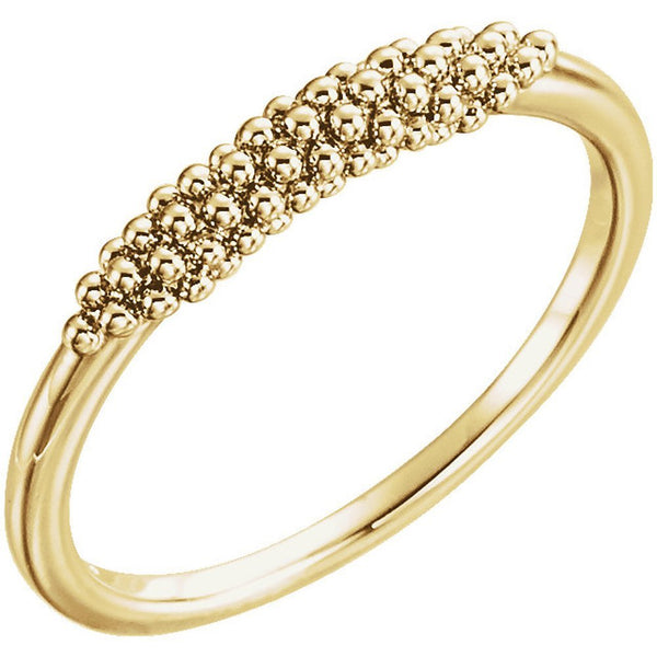 Cluster Beaded Comfort-Fit Ring, 14k Yellow Gold