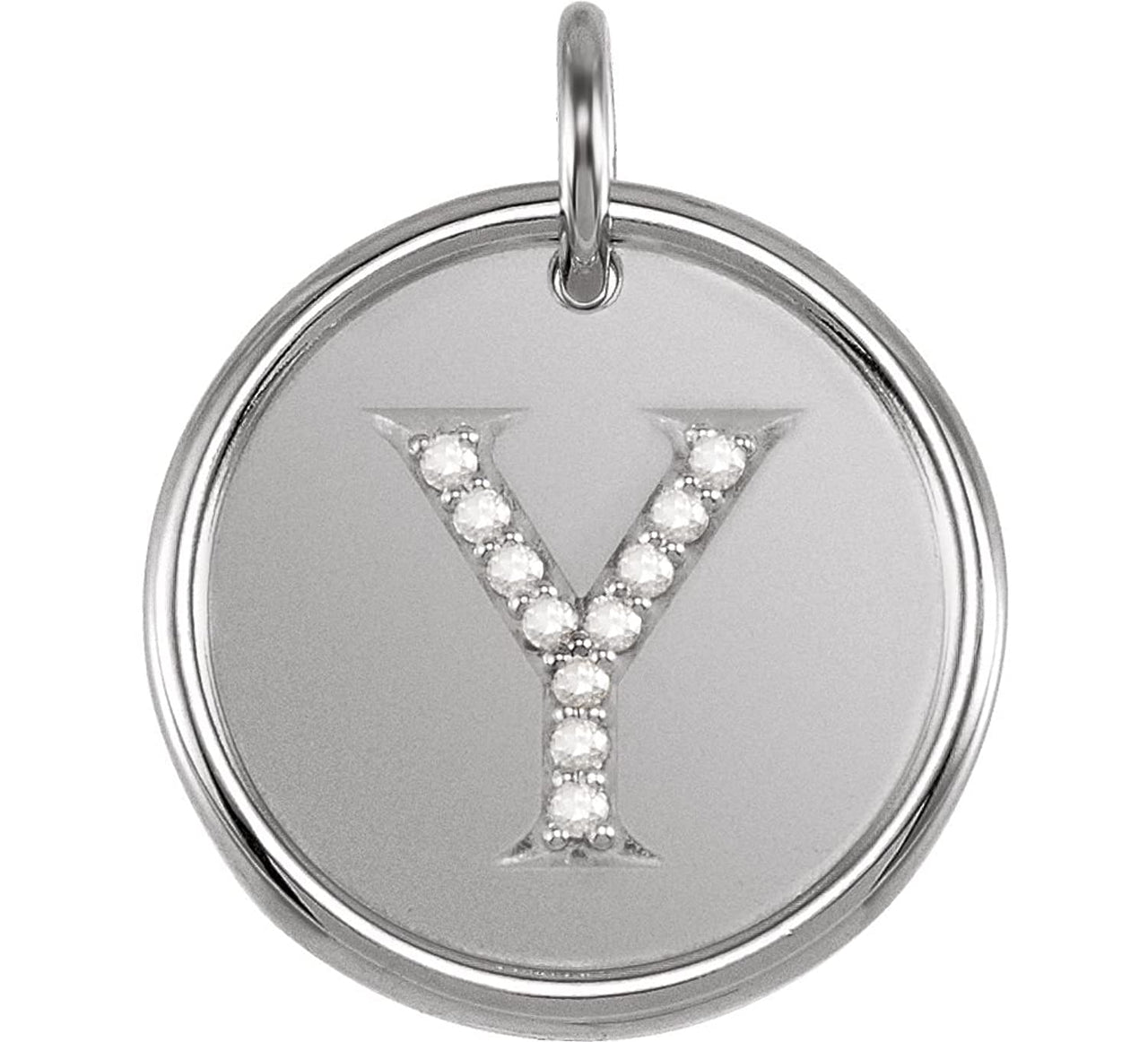 Diamond Initial "Y" Pendant, Sterling Silver (.05 Ctw, Color G-H, Clarity I1)