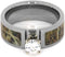 Forever One Moissanite with Camo Inlay 7mm Comfort-Fit Titanium Band, Size 15.25