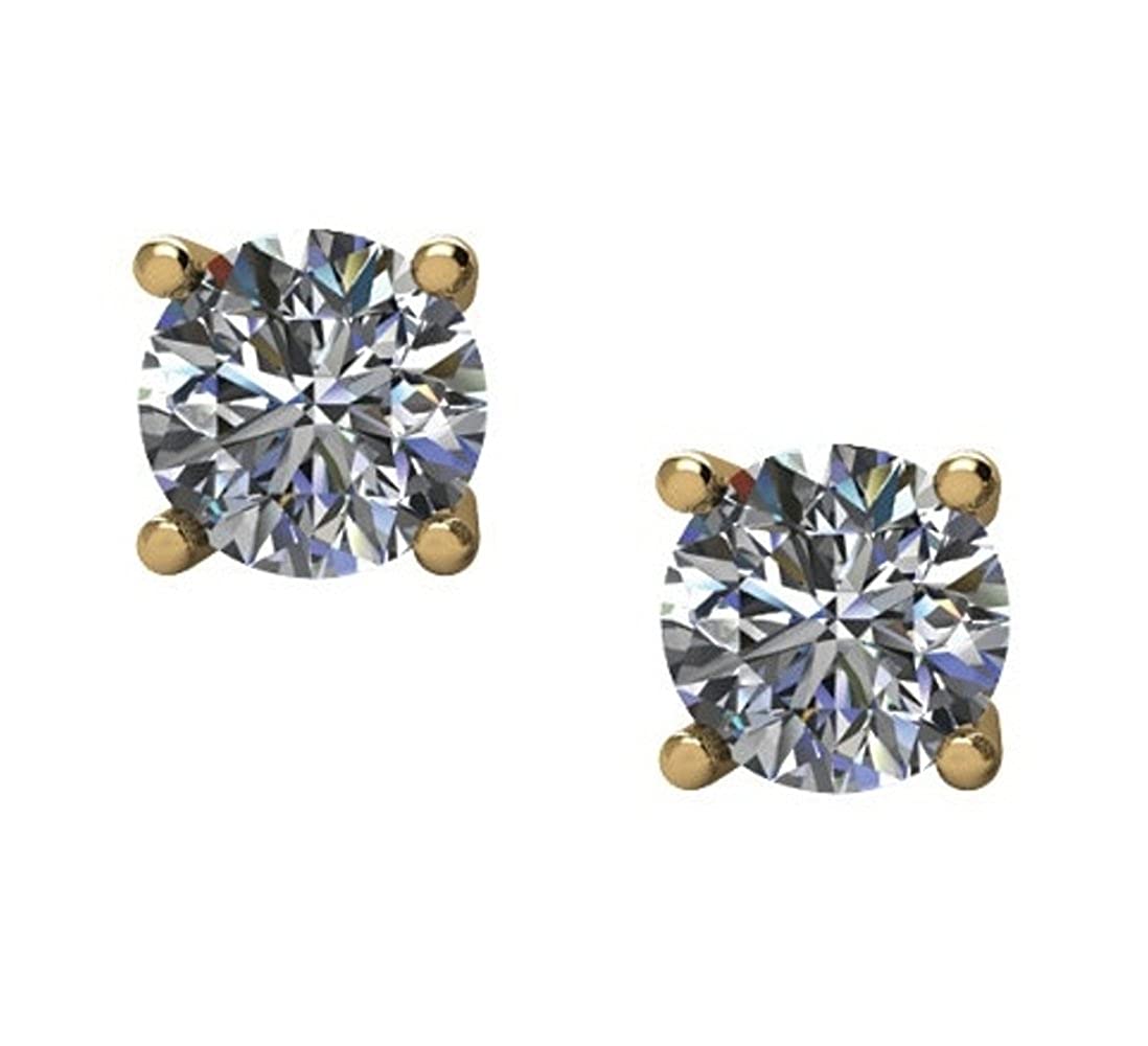 1 Ct 14k Yellow Gold Diamond Stud Earrings (1.00 Cttw, GH Color, I1 Clarity)