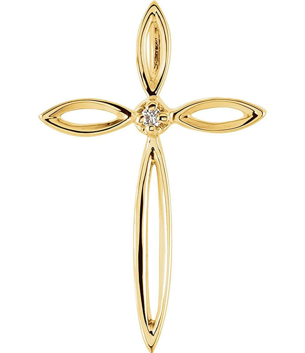 Diamond Cross 14k Yellow Gold Pendant