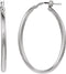 Oval Tube Hoop Earrings, Sterling Silver22x28mm