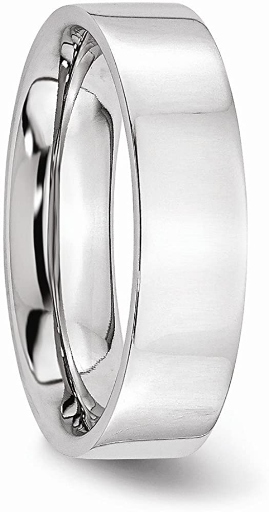 Men's Chromium Cobalt 6mm Comfort-Fit Flat Profile Ring Size 8.5
