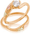 Diamond Bypass Engagement Ring, 10K Yellow Gold, 12k Green and Rose Gold Black Hills Gold Motif, Size 4.75