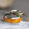 Peridot, Diamond Black Ash Burl 10k White Gold Ring and Gold Box Elder Burl Wood Titanium Band, His and Hers Rings M 8-F6